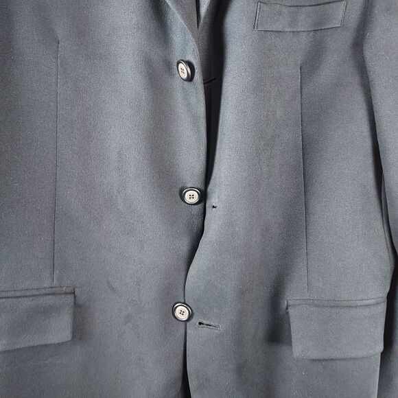 Andrew Fezza 41R Mens Black Suede Look Polyester Blazer Sport Coat Jacket - Picture 3 of 11